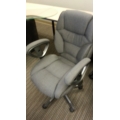 Grey High Back Adjustable Rolling Task Chair w Arms